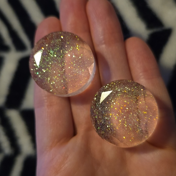 Iridescent Resin Sparkle Plugs (25mm) 1" - Picture 3 of 5